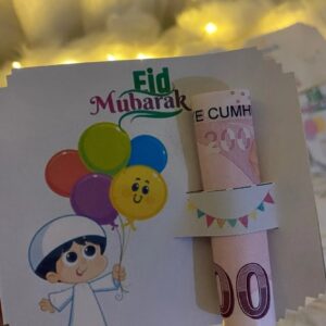 Bayram Temalı Çocuklara Özel Para Zarfı – “Eid Mubarak” Tasarımlı