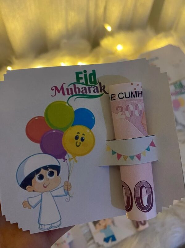Bayram Temalı Çocuklara Özel Para Zarfı – “Eid Mubarak” Tasarımlı