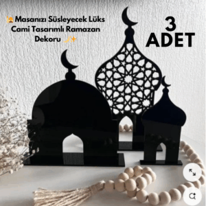 abjad 🕌 Masanızı Süsleyecek Lüks Cami Tasarımlı Ramazan Dekoru 🌙✨